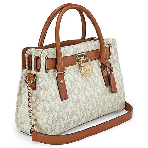 michael kors hamilton satchel vanilla|Michael Kors Hamilton studded bag.